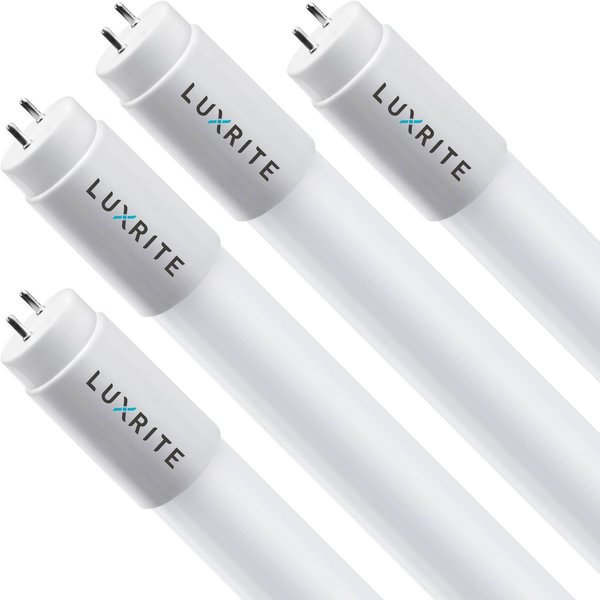 Luxrite T8 LED Tube Light Bulbs 13W (32W Equivalent) 1900LM 6500K Daylight Type A+B G13 Base 4-Pack LR34194-4PK